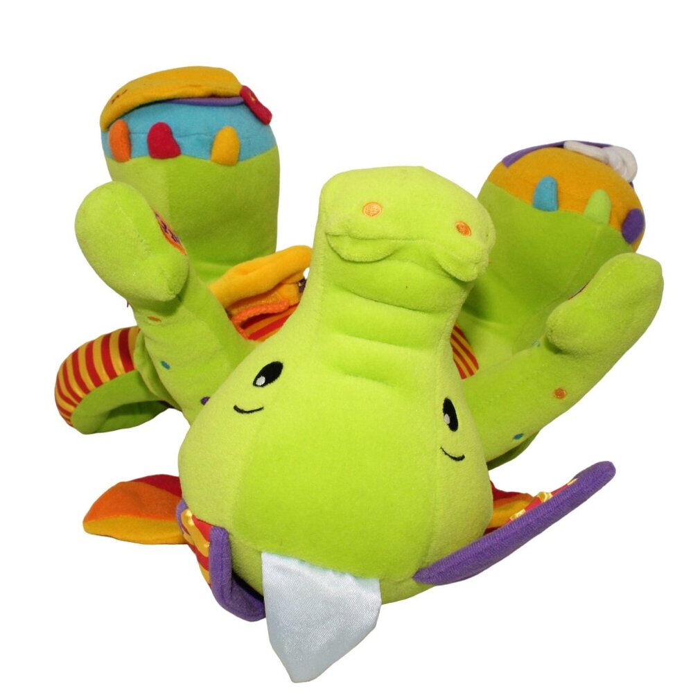 Tolo Sneezy the Activity Green Dragon Plush Baby Developmental Stuffed Toy 14" - Picture 3 of 11